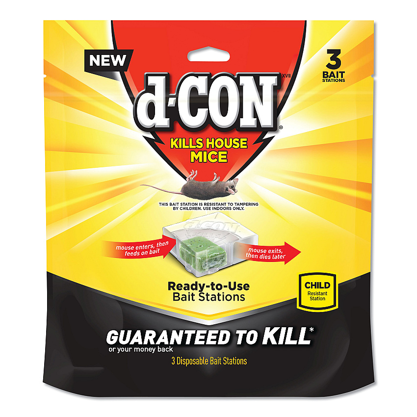 d-CON Disposable Bait Station, 3 x 3 x 1.25, 6/Carton (99427)