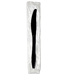 Dixie Individually Wrapped Heavyweight Knives, Polystyrene, Black, 1,000/Carton (KH53C7)