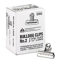 X-ACTO Bulldog Clips, Medium, Nickel-Plated, 36/Box (2002LMR)