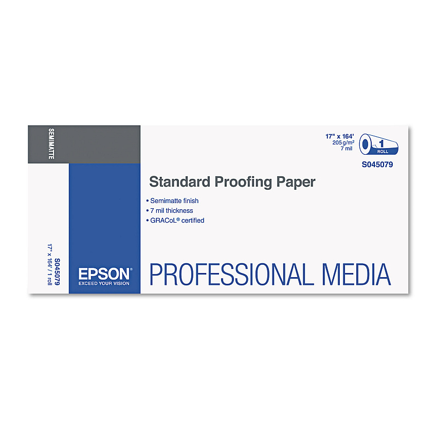 Proofing Paper Roll, 7 mil, 17" x 164 ft, Semi-Matte; Resin White