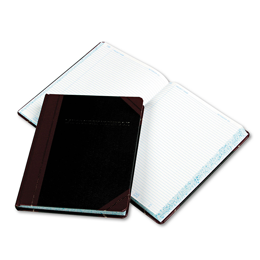 Boorum & Pease Laboratory Notebook, Data/Lab-Record Format, Black/Red Cover, 10.38 x 8.13, 300 Sheets (L21300R)