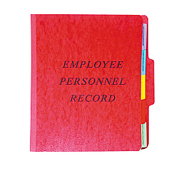 Pendaflex Vertical-Style Personnel Folders, 5 Manila Dividers with 1/5-Cut Tabs, 2 Fasteners, Letter Size, Red Exterior (SER1ER)