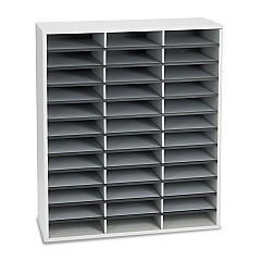 Fellowes Literature Organizer, 36 Sections Letter, 29 x 11 7/8 x 34 11/16, Dove Gray (25061)