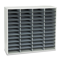 Fellowes Literature Organizer, 48 Letter Sections, 38 1/4 x 11 7/8 x 34 11/16, Dove Gray (25081)
