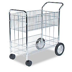Fellowes Wire Mail Cart, 21.5w x 37.5d x 39.25h, Chrome (40912)