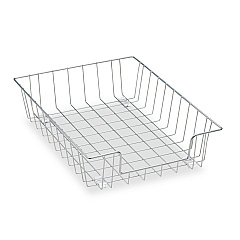 Fellowes Wire Desk Tray Organizer, 1 Section, Letter Size Files, 10" x 14.13" x 3", Silver (60012)