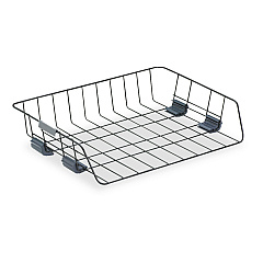 Fellowes Side-Load Wire Stacking Letter Tray, 1 Section, Letter Size Files, 13.38" x 10.13" x 2.63", Black (62112)