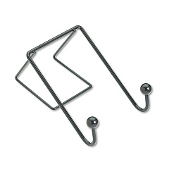 Fellowes Partition Additions Wire Double-Garment Hook, 4 x 5.13 x 6, Over-the Panel Mount,  Black (75510)