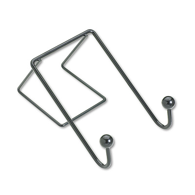 Fellowes Partition Additions Wire Double-Garment Hook, 4 x 5.13 x 6, Over-the Panel Mount,  Black (75510)