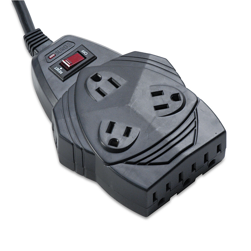 Fellowes Mighty 8 Surge Protector, 8 AC Outlets, 6 ft Cord, 1,460 J, Black (99091)