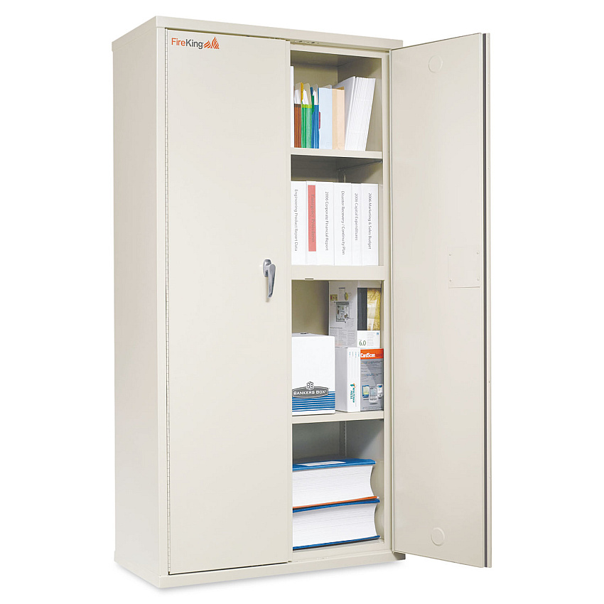 FireKing Storage Cabinet, 36w x 19 1/4d x 72h, UL Listed 350 Degree, Parchment (CF7236D)