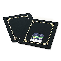 Geographics Certificate/Document Cover, 12.5 x 9.75, Black, 6/Pack (45331)