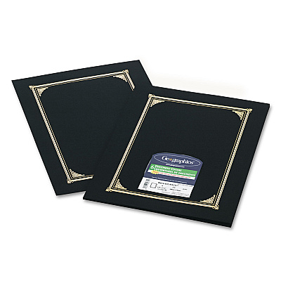 Geographics Certificate/Document Cover, 12.5 x 9.75, Black, 6/Pack (45331)
