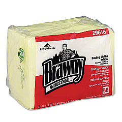 Brawny Professional Dusting Cloths Quarterfold, 17 x 24, Yellow, 50/Pack, 4 Packs/Carton (29616)