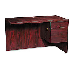 HON 10500 Series L Workstation Return, 3/4 Height Right Ped, 48w x 24d, Mahogany (10515RNN)