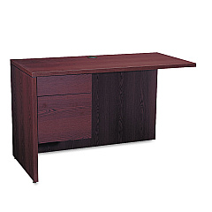 HON 10500 Series L Workstation Return, 3/4 Height Left Ped, 48w x 24d, Mahogany (10516LNN)