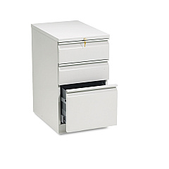 HON Brigade Mobile Pedestal with Pencil Tray Insert, Left/Right, 3-Drawers: Box/Box/File, Letter, Light Gray, 15" x 22.88" x 28" (33723RQ)
