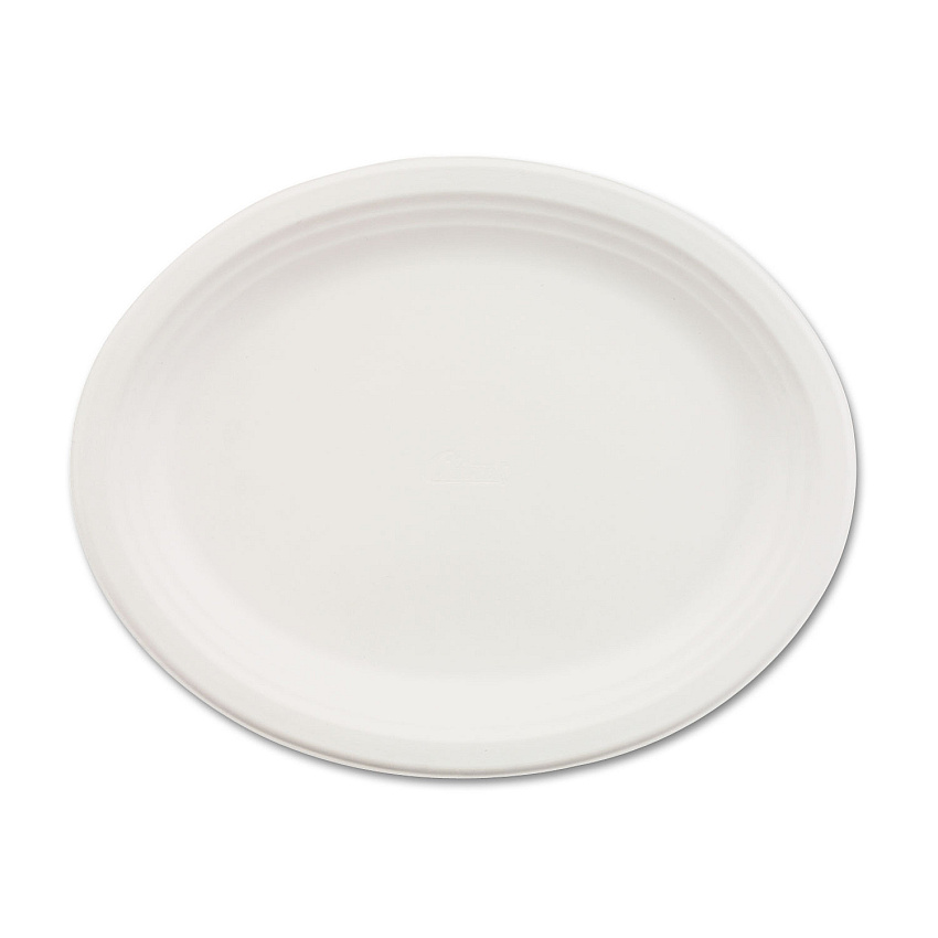Chinet Classic Paper Dinnerware, Oval Platter, 9.75 x 12.5, White, 500/Carton (21257CT)