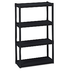 Iceberg Rough n Ready Open Storage System, Four-Shelf, Injection-Molded Polypropylene, 32 x 13 x 54, Black (20841)