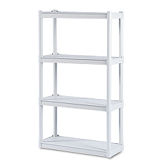 Iceberg Rough n Ready Open Storage System, Four-Shelf, Injection-Molded Polypropylene, 32 x 13 x 54, Platinum (20843)
