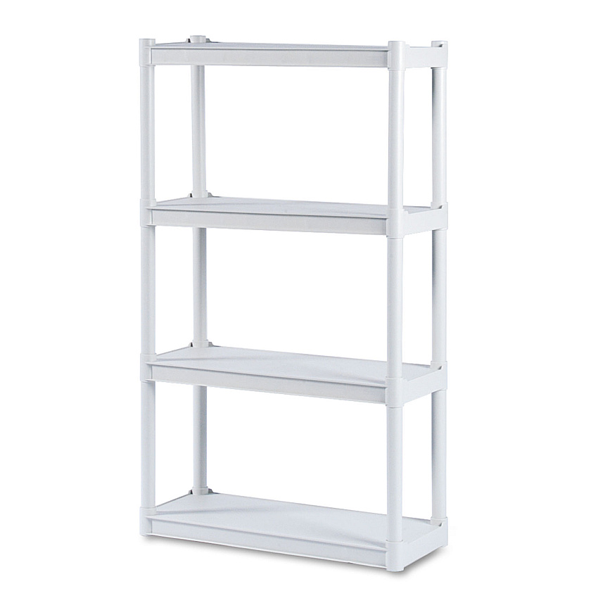Iceberg Rough n Ready Open Storage System, Four-Shelf, Injection-Molded Polypropylene, 32 x 13 x 54, Platinum (20843)