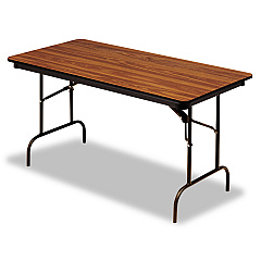 Iceberg OfficeWorks Commercial Wood-Laminate Folding Table, Rectangular Top, 72 x 30 x 29, Oak (55225)