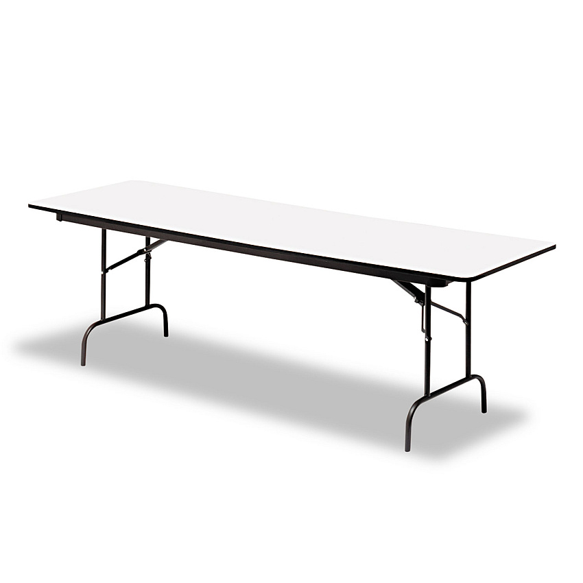 Iceberg OfficeWorks Commercial Wood-Laminate Folding Table, Rectangular Top, 72 x 30 x 29, Gray/Charcoal (55227)