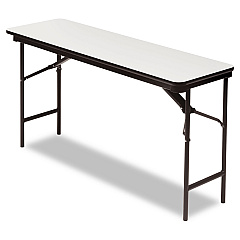 Iceberg OfficeWorks Commercial Wood-Laminate Folding Table, Rectangular Top, 60 x 18 x 29, Gray/Charcoal (55277)
