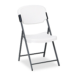 Iceberg Rough n Ready Commercial Folding Chair, Supports Up to 350 lb, Platinum Seat, Platinum Back, Black Base (64003)