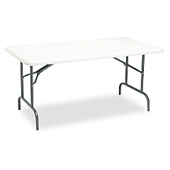 Iceberg IndestrucTable Industrial Folding Table, Rectangular Top, 1,200 lb Capacity, 60 x 30 x 29, Platinum (65213)