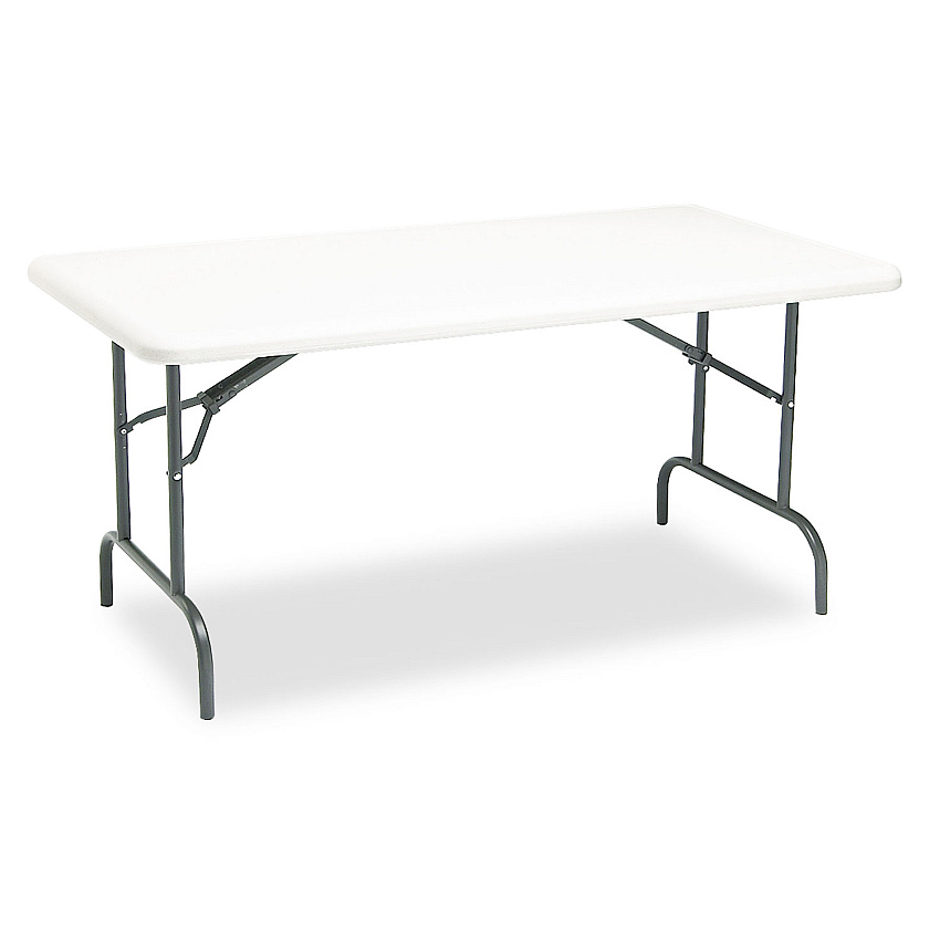 Iceberg IndestrucTable Industrial Folding Table, Rectangular Top, 1,200 lb Capacity, 60 x 30 x 29, Platinum (65213)