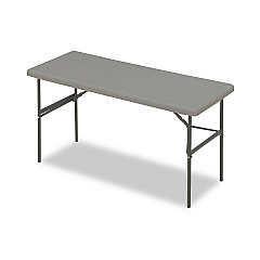 Iceberg IndestrucTable Classic Folding Table, Rectangular Top, 1,200 lb Capacity, 60 x 24 x 29, Charcoal (65377)