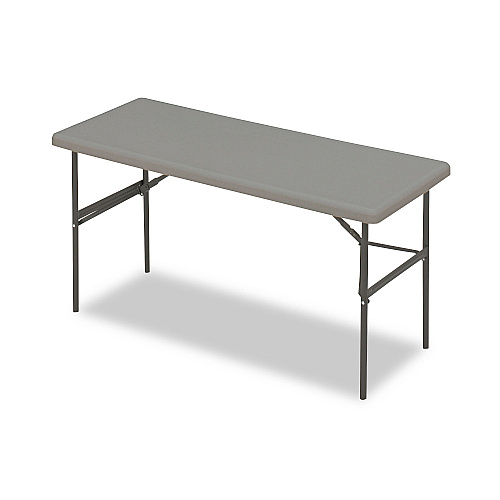 Iceberg IndestrucTable Classic Folding Table, Rectangular Top, 1,200 lb Capacity, 60 x 24 x 29, Charcoal (65377)