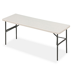 Iceberg IndestrucTable Classic Folding Table, Rectangular Top, 1,200 lb Capacity, 72 x 24 x 29, Platinum (65383)