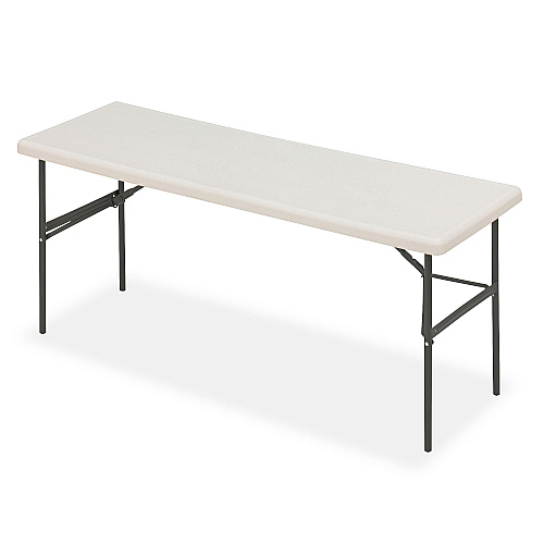 Iceberg IndestrucTable Classic Folding Table, Rectangular Top, 1,200 lb Capacity, 72 x 24 x 29, Platinum (65383)
