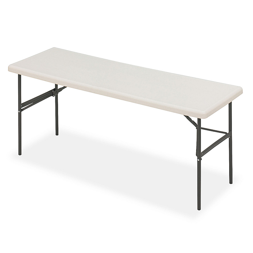 Iceberg IndestrucTable Classic Folding Table, Rectangular Top, 1,200 lb Capacity, 72 x 24 x 29, Platinum (65383)