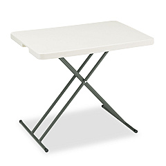 Iceberg IndestrucTable Classic Personal Folding Table, 30 x 20 x 25 to 28 High, Platinum (65490)