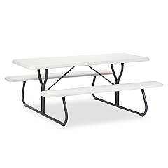 Iceberg IndestrucTable Classic Picnic Table, 72 x 30 x 29, Platinum/Gray (65923)