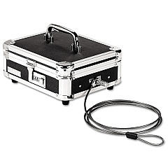 Vaultz Locking Cast Box with Tumbler Lock, 10 x 8.75 x 5, Plastic; Steel, Black and Chrome (VZ01002)