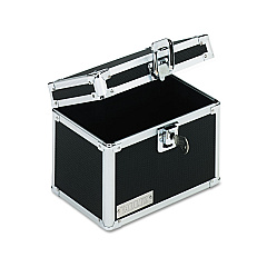 Vaultz Locking Index Card File with Flip Top, Holds 450 4 x 6 Cards, 7 x 5 x 5, Black (VZ01171)