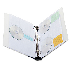 Innovera Cd/dvd Three-Ring Refillable Binder, Holds 90 Discs, Midnight Blue/clear