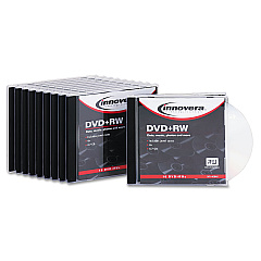 Innovera Dvd+rw Rewritable Disc, 4.7 Gb, 4x, Slim Jewel Case, Silver, 10/pack