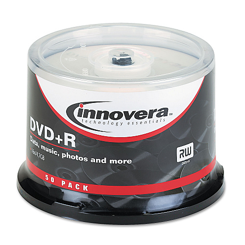 Innovera Dvd+r Recordable Disc, 4.7 Gb, 16x, Spindle, Silver, 50/pack