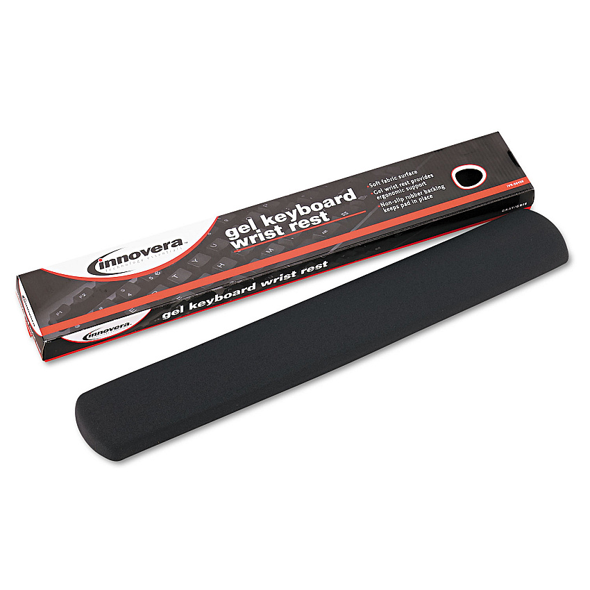 Innovera Fabric-Covered Gel Keyboard Wrist Rest, 19 x 2.87, Gray (IVR50459)
