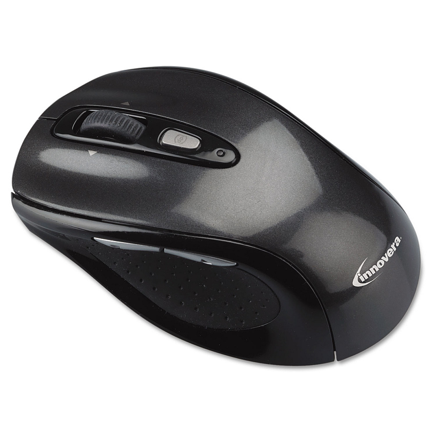 Innovera Wireless Optical Mouse with USB-A, 2.4 GHz Frequency/32 ft Wireless Range, Left/Right Hand Use, Gray/Black