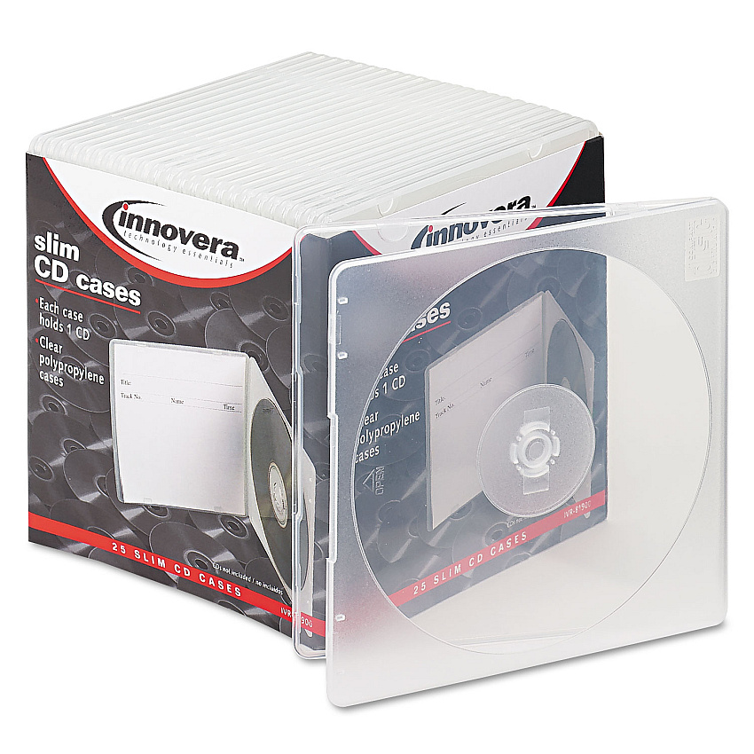 Innovera Slim Cd Case, Clear, 25/pack