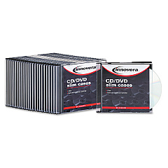 Innovera Cd/dvd Slim Jewel Cases, Clear/black, 25/pack