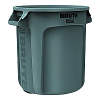 Rubbermaid Commercial Round Brute Container, Plastic, 10 gal, Gray (2610GRA)
