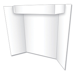 Eco Brites Two Cool Tri-Fold Poster Board, 24 x 36, White/White (27367B)