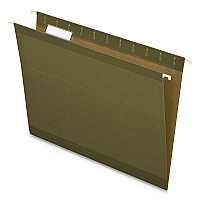 Earthwise by Pendaflex 100% Recycled Colored Hanging File Folders, Printable Inserts, Letter Size, 1/5-Cut Tabs, Green, 25/BX (RCY415215SGR)